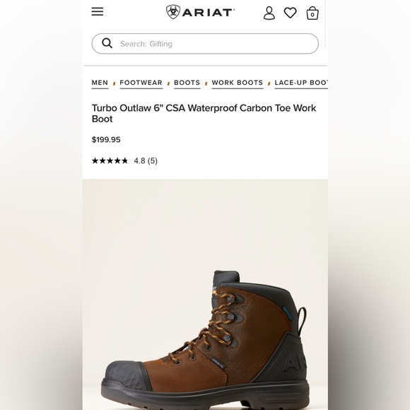 Ariat Turbo Outlaw 6\